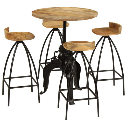 Rustika Rowe -  Bar Set 5 Pieces Solid Mango Wood